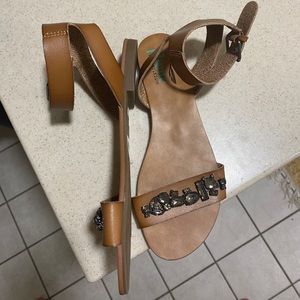 Jeweled Target leather sandals